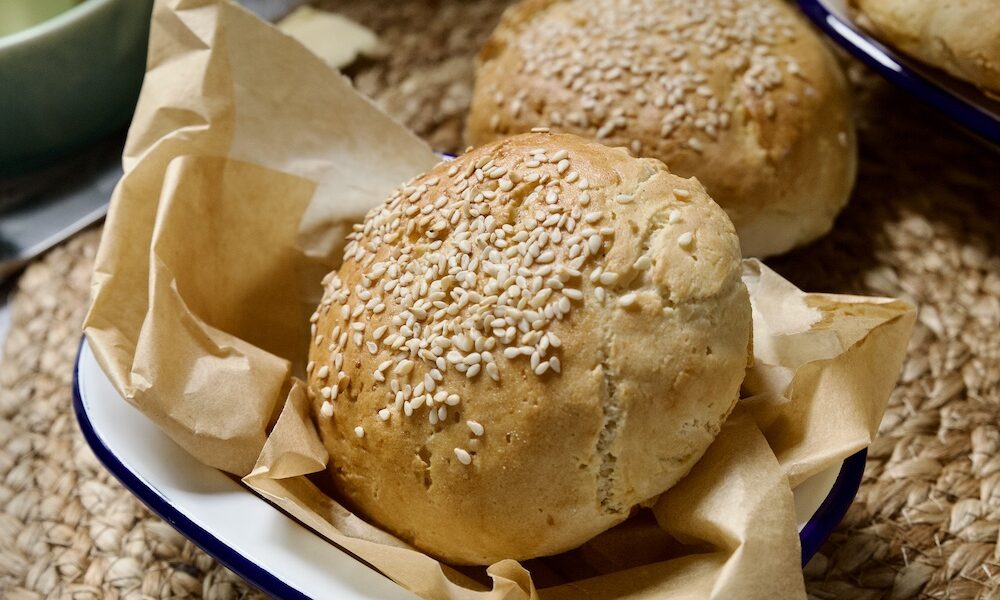 burger bun with sesame seed