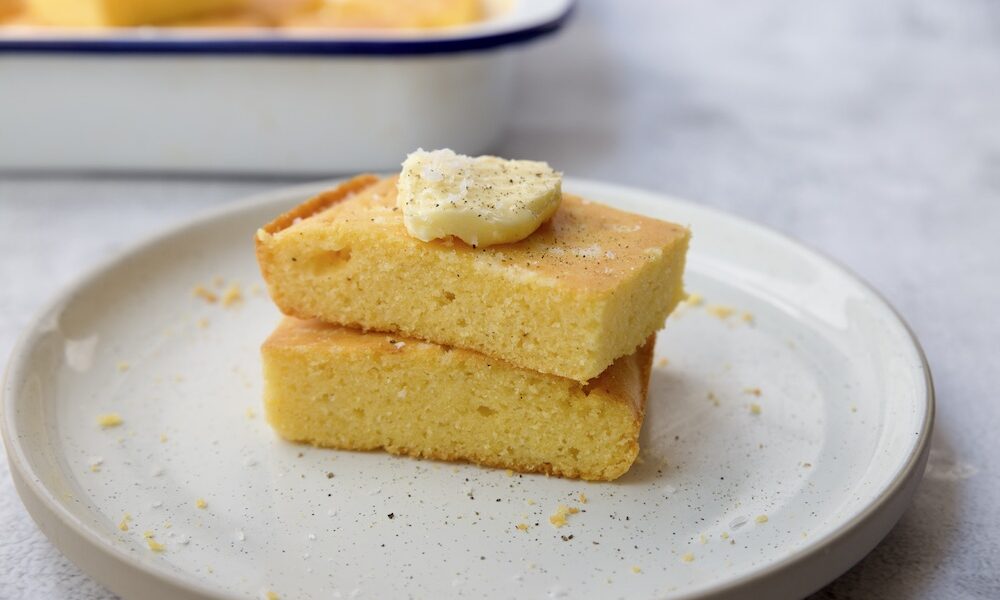 cornbread with a knob of butter